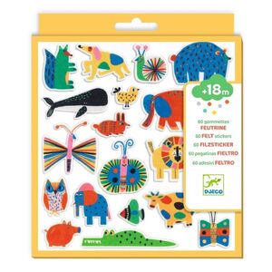 60 PEGATINAS BEBÉS FIELTRO - ANIMALES