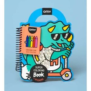 LIBRO OMY CON PINTURAS Y PEGATINAS DINOS