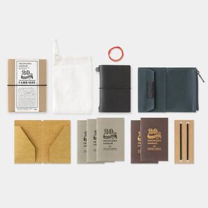 TRAVELER'S NOTEBOOK CARD SIZE 20TH ANNIVERSARY SET BLACK