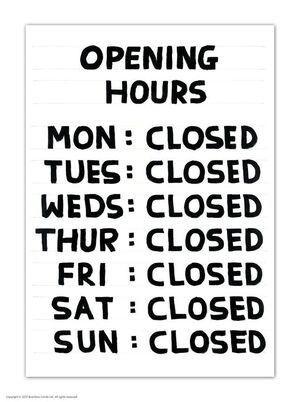 OPENING HOURS · POSTAL · DAVID SHRIGLEY