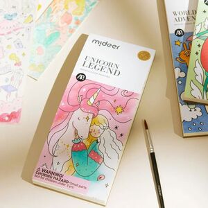 UNICORNIO - PUNTO DE LIBRO PARA COLOREAR CON ACUARELAS