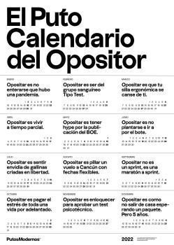 EL PUTO CALENDARIO DEL OPOSITOR 2022