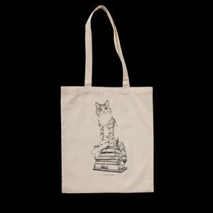 TOTEBAG CAT ON BOOKS X LAURA AGUSTÍ