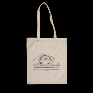 TOTEBAG CAT UNDER THE BOOKS X LAURA AGUSTI