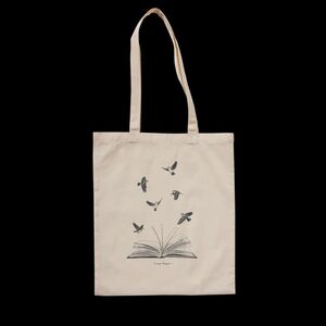 TOTEBAG BIRDS AND BOOKS X LAURA AGUSTI