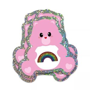 GLITTER STICKER CARE BEAR SENDING RAINBOWS